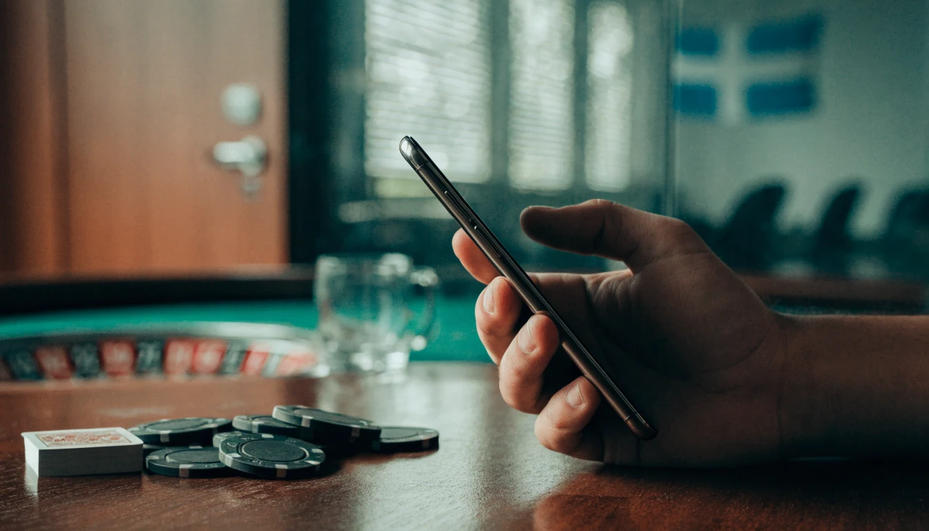 Suomalainen pelaaja tekemässä mobiilimaksua kasinolla